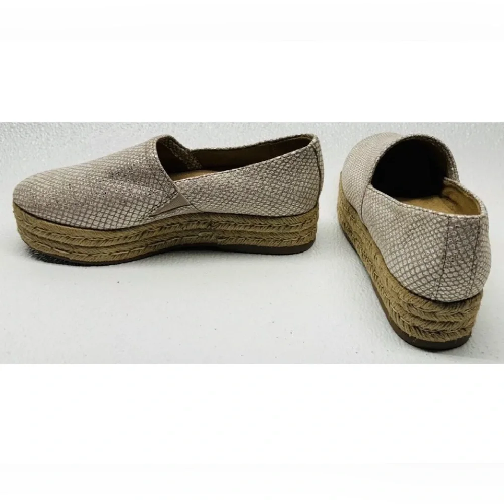 Naturalizer Thea 3 Leather Espadrille Comfort Slip On Beige Shimmer Size 8.5